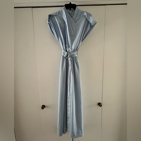 Derek Lam 10 Crosby ‘Celeste Wrap Dress’ Powder Blue Maxi Dress w/Cutout. Size 4 - Picture 2 of 7